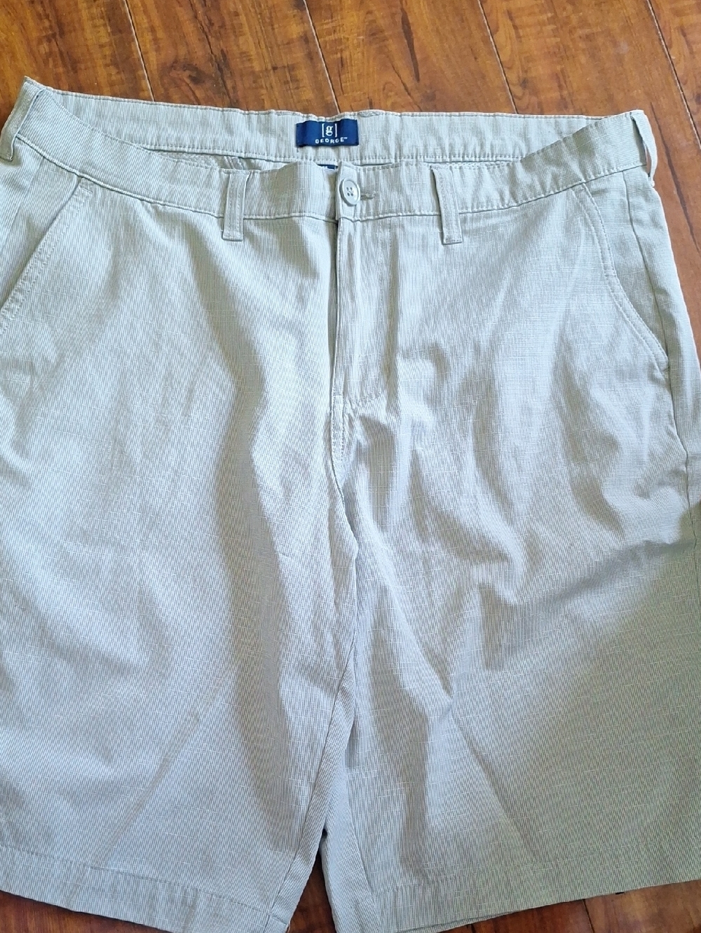 George Men's Light Gray Flat Front Shorts - Picture 5 of 9